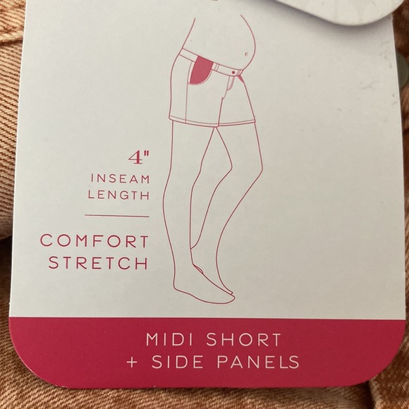 Isabel Maternity Size 8 MIDI Shorts with Side Panels Orange-Brown Peachy Color - Picture 5 of 7